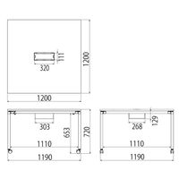 【組立設置込】コクヨ インベントFSデスク INVENT スクエア 平机 幅1200×奥行1200×高さ720mm ラスティックM×ブラック 1台（直送品）