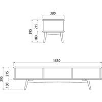 【車上渡し】 AMOCC ディアボード1500 突板 幅1530×奥行380×高さ395mm ウォルナット 1台（直送品）