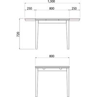 【軒先渡し】 AMOCC フリスクテーブル800 突板 幅800～1300×奥行800×高さ720mm ウォルナット 1台（直送品）