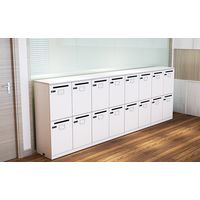 【軒先渡し】Y2K AKIRA ロッカー 4人用 2列2段 幅800×奥行410×高さ1130mm ホワイト 1台（直送品）