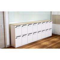 【軒先渡し】Y2K AKIRA ロッカー 4人用 2列2段 幅800×奥行410×高さ1130mm ナチュラル/ホワイト 1台（直送品）