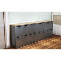 【軒先渡し】Y2K AKIRA ロッカー 4人用 2列2段 幅800×奥行410×高さ1130mm ナチュラル/ブラック 1台（直送品）