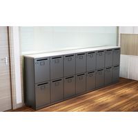 【軒先渡し】Y2K AKIRA ロッカー 4人用 2列2段 幅800×奥行410×高さ1130mm ホワイト/ブラック 1台（直送品）