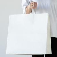 アスクル 平紐クラフト紙手提袋ベーシックタイプ 440×430×210mm 白無地  1袋（50枚入）【紙袋】  オリジナル