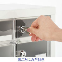 モバイルロッカー シリンダー錠 5列7段 35人用 幅770×奥行240×高さ605mm 半透明扉