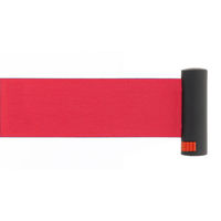 アスプルンド 自動ロック機能付きべルトポールパーティション スタッキング　マットブラック（ベルト:レッド） 1セット（8台（6梱包））