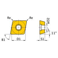 三菱マテリアル 旋削用インサート(ポジ) CPMH080204LーF:HTI10 1セット(10個)（直送品）