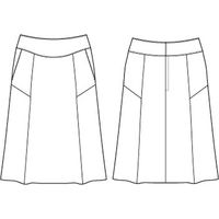 チクマ ヘリンボーンxウィンドウペン スカート（セミフレア） AR3841-2-7（直送品）