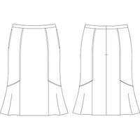 チクマ シャドーストライプ スカート（デザインフレア） AR3815-1-7（直送品）