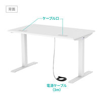 サンワサプライ e電動昇降デスク 平机 幅1200×奥行700×高さ1150mm ホワイト ERD-E12070W 1台（直送品）