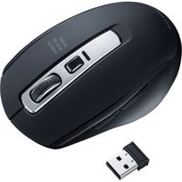 ワイヤレスマウス　無線　静音　5ボタン　中型サイズ　ブルーLED　MA-WBL161BK　サンワサプライ　1個（直送品）