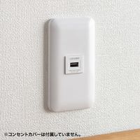 サンワサプライ 埋込USB給電用コンセント 5V 2.4A (1ポート用) ホワイト TAP-KJUSB1W 1個