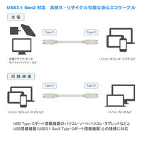 【アウトレット】USB(Type-C)ケーブル　USB(C)[オス] - USB(C)[オス]1m　VV-UCUC010-W　【終売品】