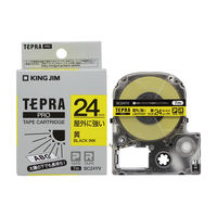 テプラ TEPRA PRO【純正】テープ 屋外対応 幅24mm 黄ラベル(黒文字) SC24YV 1個 キングジム