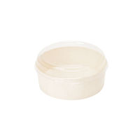 木具輪 (木製弁当箱)エコオリFLR-05F　円形S130Φ　透明蓋穴有1箱(600個) SD196043-600（直送品）