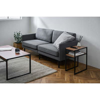 アイリスオーヤマ スチールフレームサイドテーブル ウォールナット SFST-247 1台（直送品）