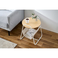 アイリスオーヤマ スチールフレームサイドテーブル ナチュラル SFST-400F 1台（直送品）