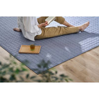 アイリスオーヤマ 先染めキルトラグ　185cm×185cm　ブルー　ORG-Y1818 1枚（直送品）