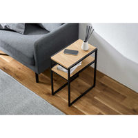 アイリスオーヤマ スチールフレームサイドテーブル ナチュラル SFST-247 1台（直送品）