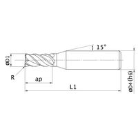三菱マテリアル MS plusエンドミル VQMHVRB D0400R050 1PC（直送品）