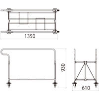 山崎産業 コンドル　リサイクル用システムカート自立式OS　B（黒塗装）1箱（1台入） CA868-000X-MB（直送品）