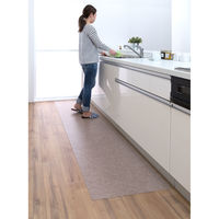 サンコー 吸着拭けるキッチンマット60×180cm 無地 ブラウン KP-78 1個