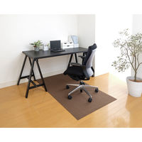 サンコー ゲーミングチェアマット 160×90cm 1枚 ロング 大 ずれない デスク 洗える おくだけ吸着 ブラウン KX-57