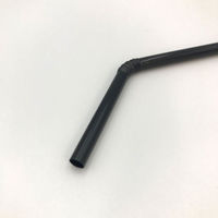 羽柴化成工業 バイオマス25% フレキシブルストロー 黒 紙包装 00699664 1袋(500個)（直送品）