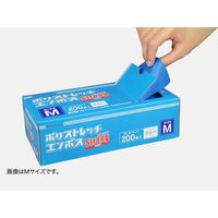パックスタイル ポリストレッチエンボスストロング L 青 使い捨て TPE手袋 00654638 1袋(200個)（直送品）