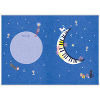 日本ホールマーク お誕生日祝い グリーティングカード オルゴール 猫と月2 1枚