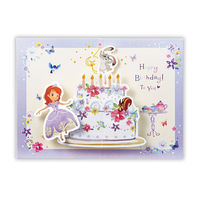 日本ホールマーク お誕生日祝い グリーティングカード 立体 ディズニー ソフィア2 1セット（6枚）