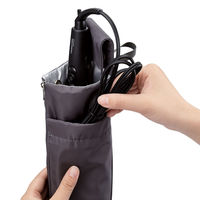 ヘアアイロン ケース 収納 ポーチ 耐熱 温度250度 吊り下げ ストラップ付 グレー BA-HIHLFGR エレコム 1個