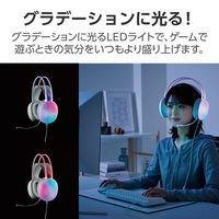 ゲーミングヘッドセット 有線 RGB LED搭載 両耳オーバーヘッド ホワイト HS-G09SUWH エレコム 1個