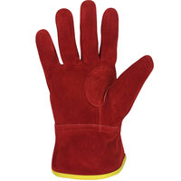 小野商事 牛床革手袋 オイル加工 内綿付き レッド M 朱雀 AG4813 AG4815M 1双（直送品）