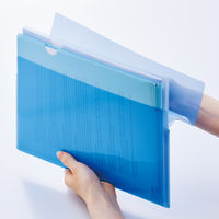 リヒトラブ(LIHIT LAB.) ワンタッチホルダー A4ワイド 青（ブルー） F3447-8 2組（4枚入×2）