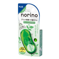 プラス テープのり 使い切り norino beans（ノリノビーンズ）キレイにはがせる 10m クリアライトグリーン 10個 54418
