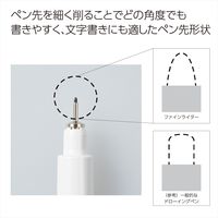 コクヨ 水性ペン PPPファインライターE 細字 ホワイト軸 黒 10本 PER-FWE035W