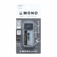 MONO モノポケット 修正テープ ブラック 5mm×4m 本体 10個 トンボ鉛筆