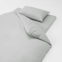 無印良品 洗いざらし敷ふとんシーツ D 兼浅型ボックスシーツ 140×200×3-10cm用 グレー 良品計画