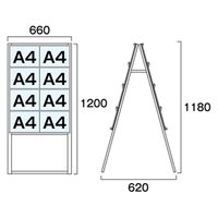 常磐精工 カードケーススタンド看板 A4横16両面ハイ ウエイトアーム・水タンクセット CCSK-A4Y16RH-3SET 1セット（直送品）