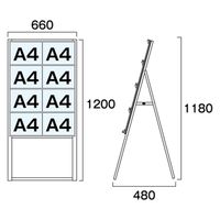 常磐精工 カードケーススタンド看板 A4横8片面ハイ ウエイトアーム・水タンクセット CCSK-A4Y8KH-3SET 1セット（直送品）