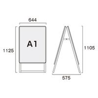 常磐精工 ポスターグリップスタンド看板 屋内用 A1両面シルバー ウエイトアーム・水タンクセット PGSK-A1RS-3SET 1セット（直送品）