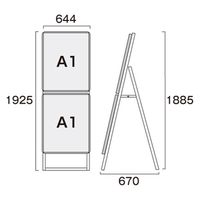 常磐精工 ポスターグリップスタンド看板コンビ(屋内用) A1A1片面ブラック ウエイトアーム・水タンクセット（直送品）