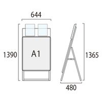 常磐精工 ポスターグリップスタンド看板カタログケース付(屋外用) A1片面ブラック ウエイトアーム・水タンクセット（直送品）