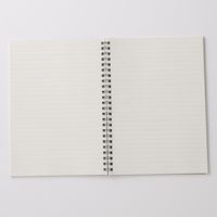 無印良品 植林木ペーパー裏うつりしにくいダブルリングノート A5　48枚 7mm横罫 ベージュ 1セット（5冊） 良品計画