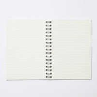 無印良品 植林木ペーパー裏うつりしにくいダブルリングノート A6　48枚 6mm横罫 ダークグレー 1セット（5冊） 良品計画
