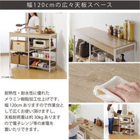 【軒先渡し】Sunharvest レンジ収納カウンター 引き出し付き ナチュラル WJ-1200 NA 1台（直送品）