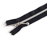 YKK メタリオンファスナー　3C 20cm黒/シルバー 3本入 3CM20-1S　3本入/5袋セット（直送品）