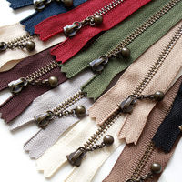 YKK Y.K.K 玉付きファスナー 16cm アンティークゴールド 10色セット 3GKB16-10MIX 1セット(10本入/5袋セッ（直送品）