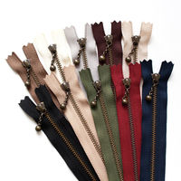 YKK Y.K.K　玉付きファスナー　20cm　アンティークゴールド　10色セット　3GKB20-10MIX　10本入/5袋セット（直送品）